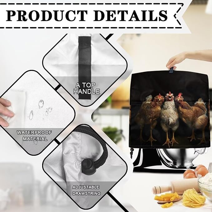 Funny Rooster 3D Print Stand Mixer Covers Kitchen Aid Mixer Cover Mixer Dust - Image 7
