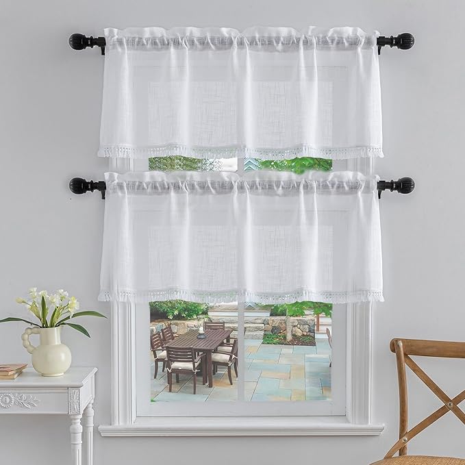 Beda Home Tassel Linen Textured Swag Valances by BedaHomeBedaLife