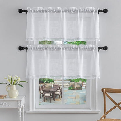 Beda Home Tassel Linen Textured Swag Valances by BedaHomeBedaLife