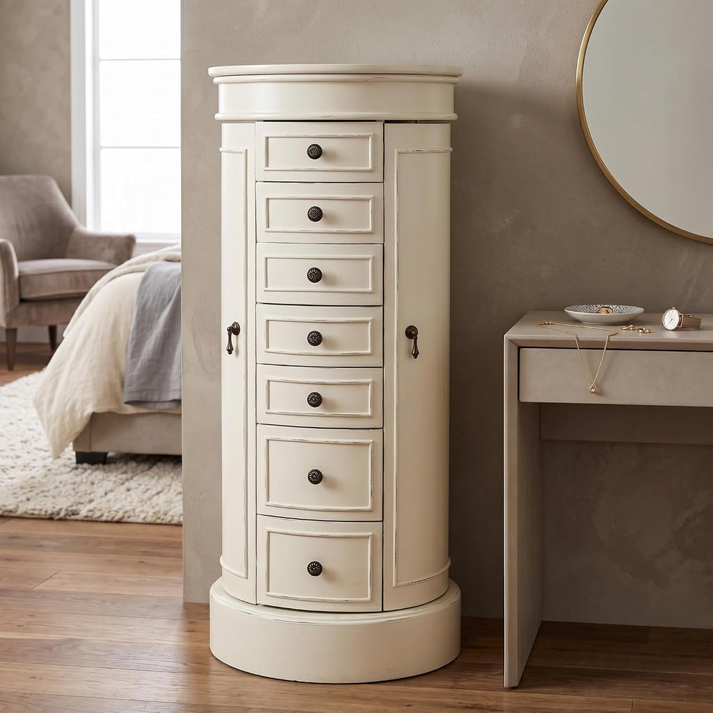 Hives and Honey Bailey Oval Standing Jewelry Armoire Cabinet, Jewelry Storage...