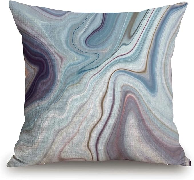 TSSOHU Throw Pillow Cover Black Granite Marble White Gray Pattern Abstract Blue - Image 2