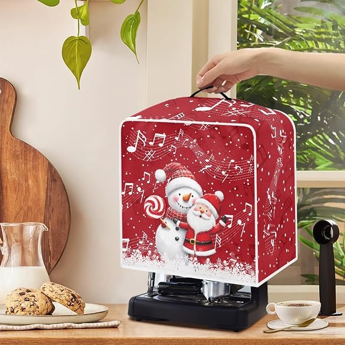 Coffee Maker Cover for Kitchen Counter Christmas Santa Claus Coffee Machine - Image 4