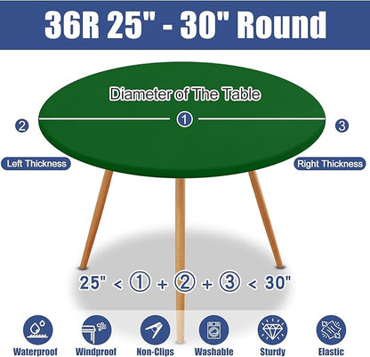 Round Spandex Tablecloth, Elastic Fitted Waterproof Tablecloths - Image 8