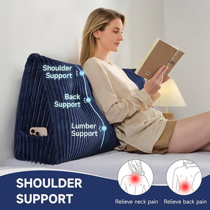 Z-hom Twin Headboard Pillow, Triangular Wedge Reading Pillow - Image 2