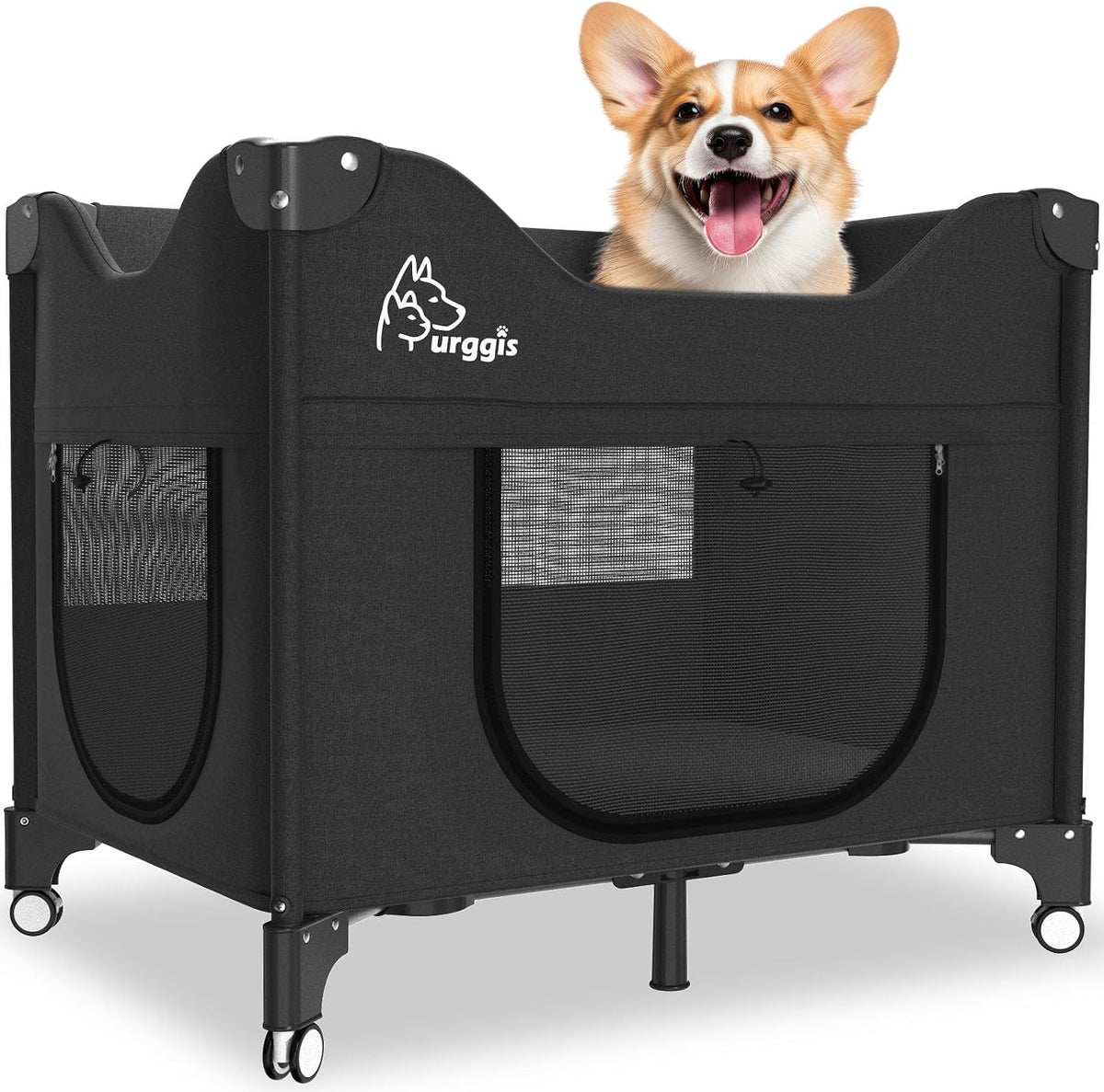 bedside dog lounge bed, fordable bunk beds attachment, main product view