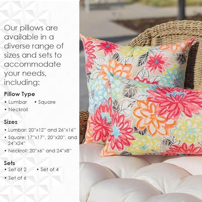 RSH DECOR: Lumbar Throw Pillows Set of 2 | 20” x 12" | All-Weather Spun Fabric - Image 4