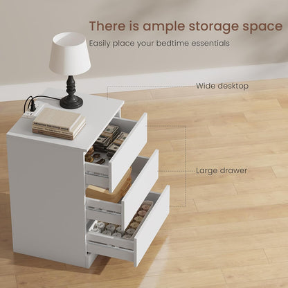 nightstands set of 2 with charging station and, side view