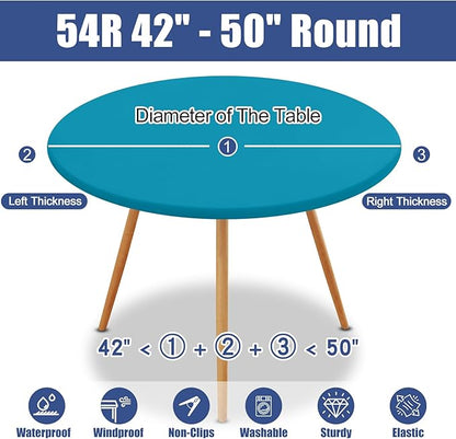 Round Spandex Tablecloth, Elastic Fitted Waterproof Tablecloths - Image 8