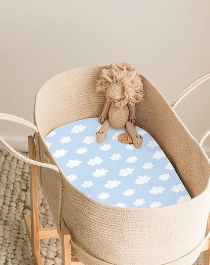 Bassinet Sheets for Baby Girls Boys 2 Pack, Fitted Baby Mattress Sheet for - Image 5