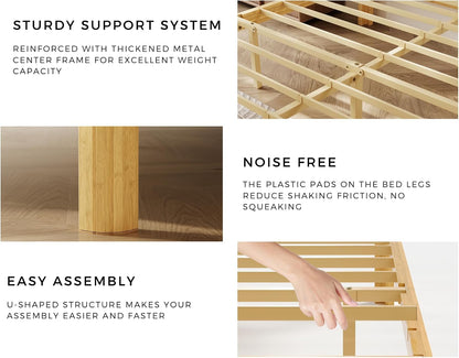 12 inch king size wood bed frame with showing dimensions