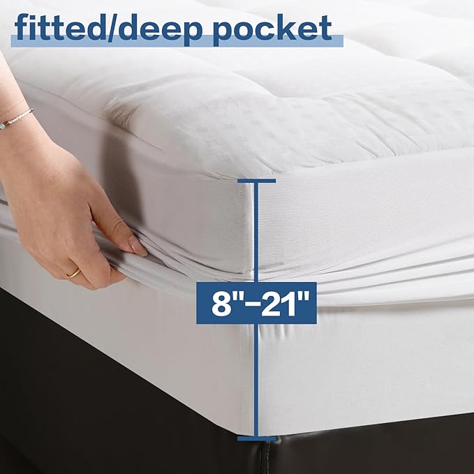 LEISURE TOWN Mattress Pad California King Size Soft Cotton Mattress Cover - Image 4
