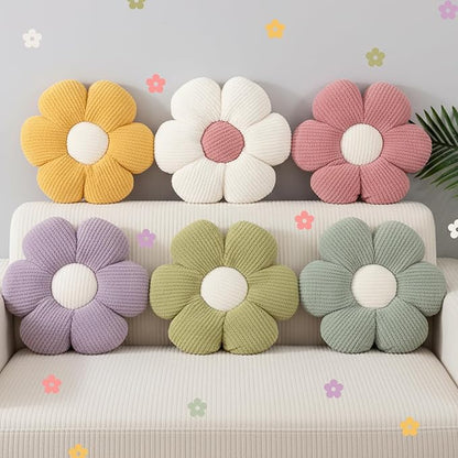 Coume 6 Pcs Flower Floor Pillows, Daisy Throw Pillows 16 Inch Flower Seating by Surlontye