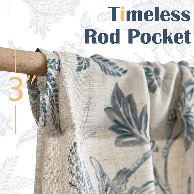 jinchan Floral Valance Curtain Linen Kitchen Valance - Image 5