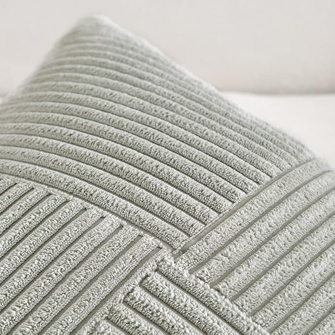 Fancy Homi 2 Packs Grey Lumbar Decorative Throw Pillow Covers 12x20 Inch - Image 3