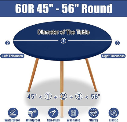 Round Spandex Tablecloth, Elastic Fitted Waterproof Tablecloths - Image 8