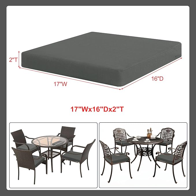 Favoyard Outdoor Chair Cushion Set of 4 Rainproof & Color Fade Resistant 17 x - Image 3