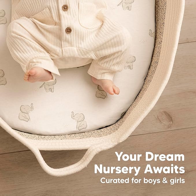 2-Pack Baby Bassinet Sheets Girl, Boy - Image 8