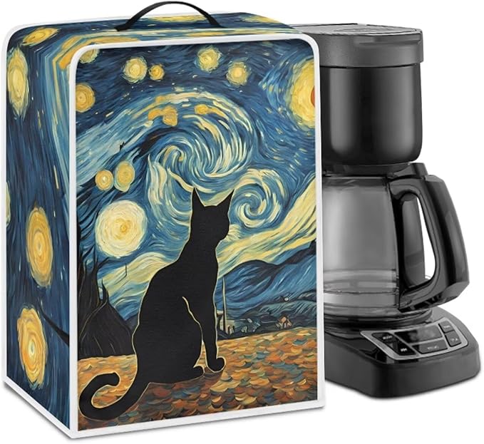 Starry Night Cat Print Coffee Machines Covers by PJHEQOXE