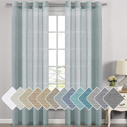 H.VERSAILTEX Linen Curtains Flax Linen Blended Curtain Panels by HVERSAILTEX