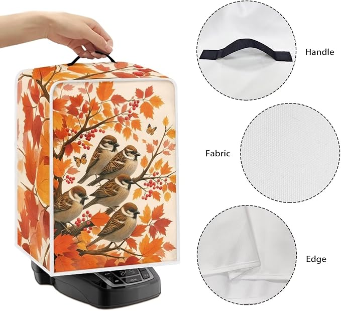 Coffee Maker Cover with Handle Maple Cardinal Dust Protection Washable Foldable - Image 5