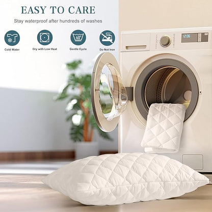 UNILIBRA 2 Pack Waterproof Pillow Protector Quilted King Size - Image 6