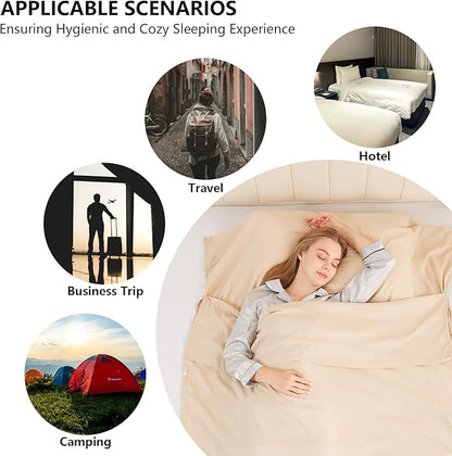 Sleeping Bag Liner Camping Adult Sleep Sack Lightweight Travel Sheet - Image 6