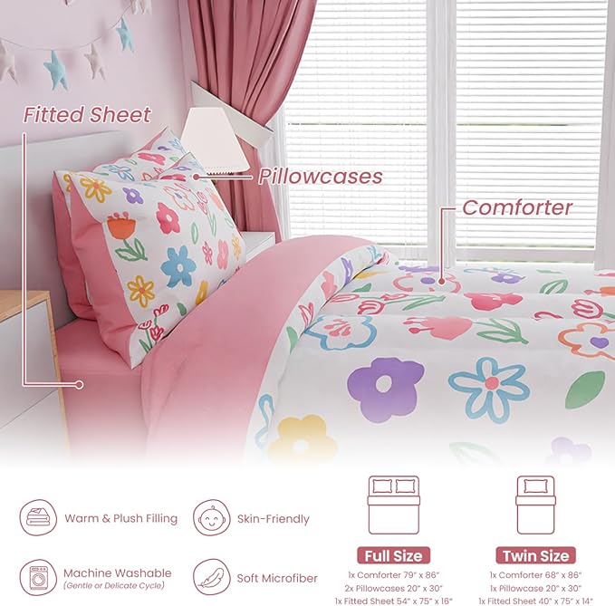 SANDJEST Floral Twin Bedding Sets - Image 6