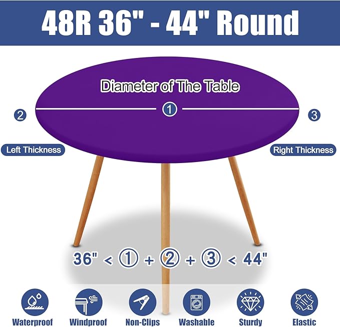 Round Spandex Tablecloth, Elastic Fitted Waterproof Tablecloths - Image 8