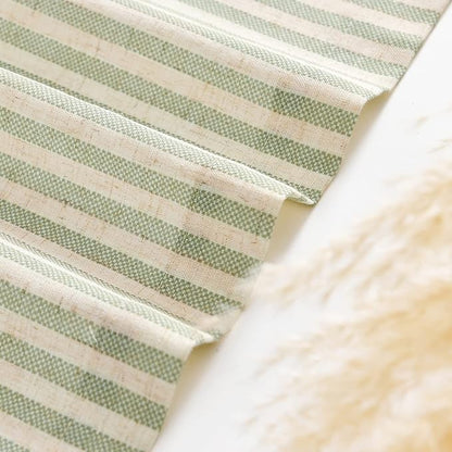 jinchan Tie Up Linen Textured Striped Bow Tie Curtain - Image 4