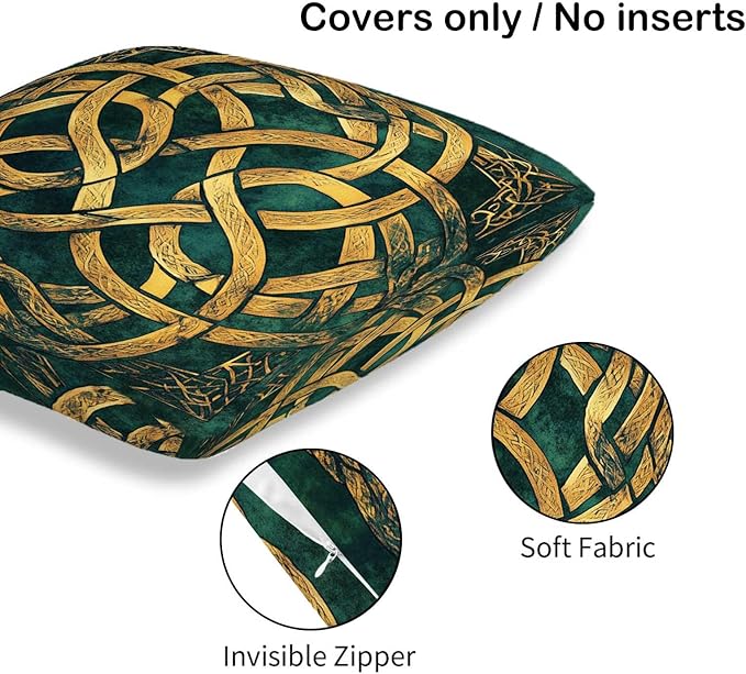 Celtic Knot Throw Pillow Cover 18x18 Set of 2, Cushion Case - Image 6