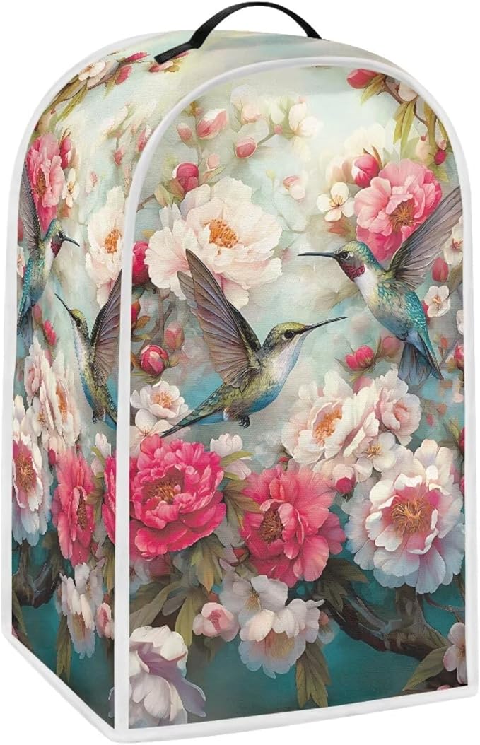Talayituse Vintage Hummingbird Flower Print Blender Dust Cover, Fingerprint - Image 2