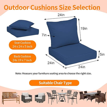 Deep Seat Outdoor Cushions Set of 4, UV&Fade Resistant Deep Seat Patio Cushions - Image 2