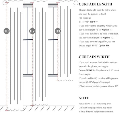 Cute Blackout Curtains 70 Inches Extra Wide Linen 90 Inch Length - Image 5