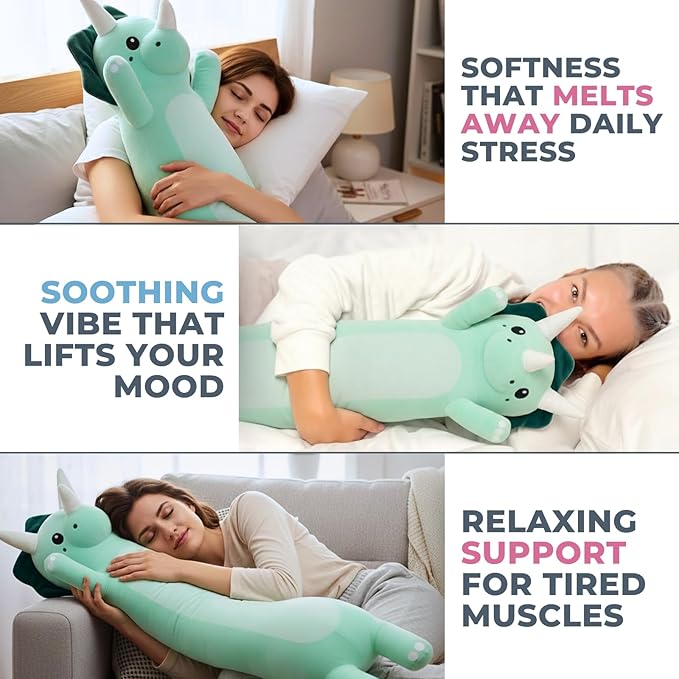 Plush Body Pillow for Kids | Long Stuffed Animal Cuddle Pillow | Soft Hugging - Image 4