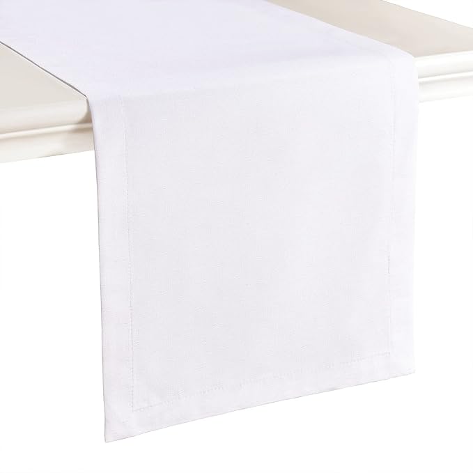 Mebakuk Linen Farmhouse Table Runner Large Burlap Style Soft and Waterproof by MebakukFocusingonHomeLife