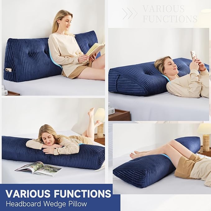 Z-hom Full Headboard Pillow, Triangular Wedge Reading Pillow - Image 4