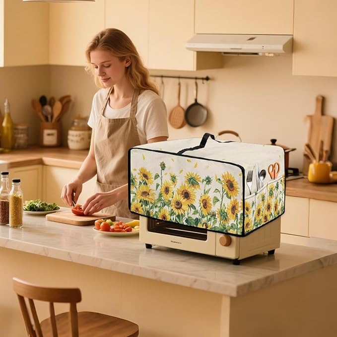 Convection Oven Cover with Storage Pockets, Dust-Proof Small Appliance Protector - Image 3