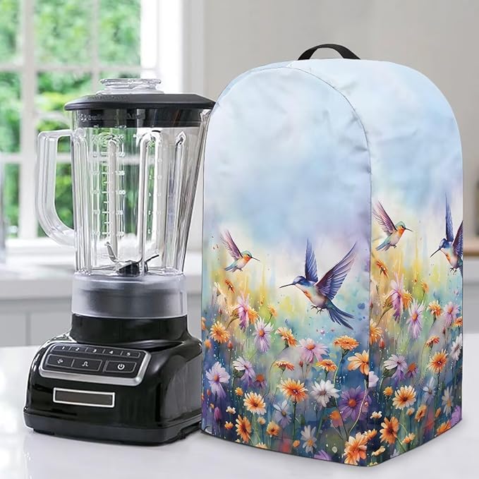 Hummingbird Daisy Purple Blender Cover Kitchen Appliance Anti Fingerprint Dust by NETILGEN