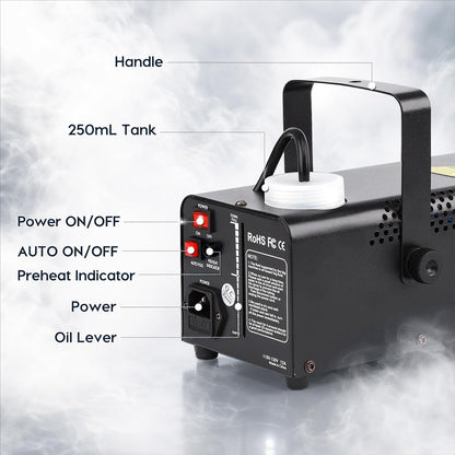 LURT Fog Machine Smoke Machine Indoor Outdoor Halloween Smoke Maker Stage