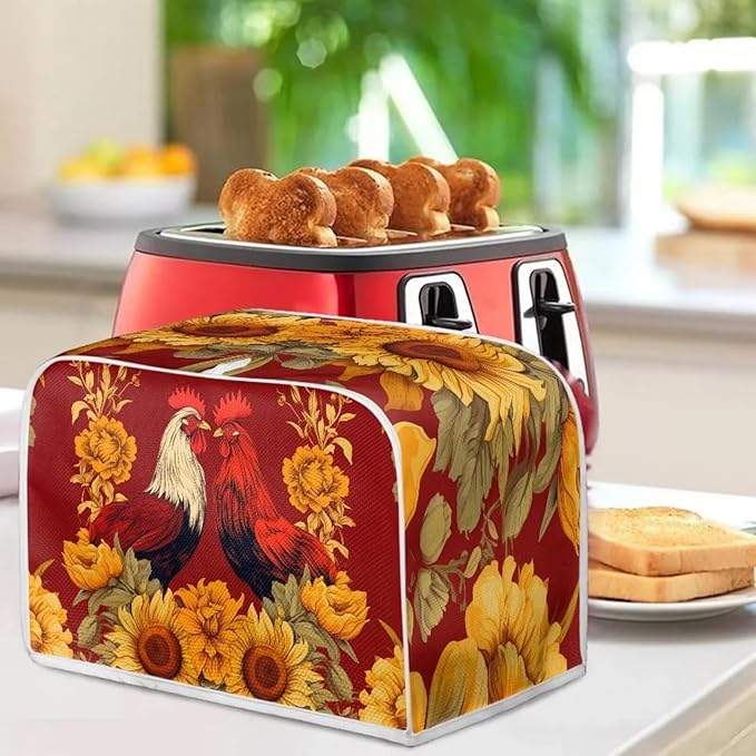 Rooster Blender Dust Cover Bread Maker Toaster Cover Sunflower Kitchen - Image 6