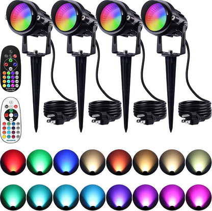 SUNVIE Halloween Spotlights Outdoor Waterproof 12W RGB LED Landscape Lights