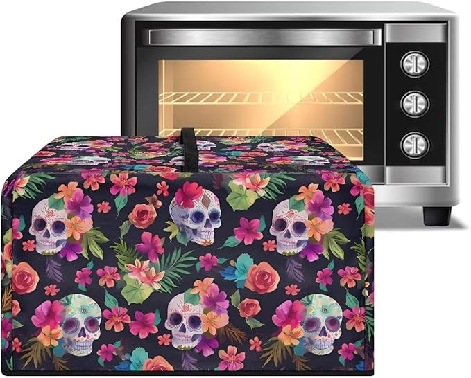 Microwave Oven Cover, Halloween Skull Heat-Resistant Polyester Machine - Image 2