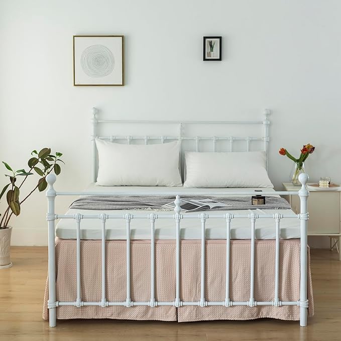 Queen Bed Skirt, Pleated Waffle Weave Bed Skirt - Image 6