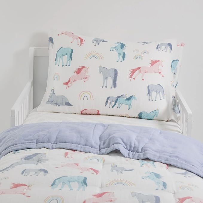 Little Unicorn Toddler Bedding 3-Piece Set | Super Soft & Breathable Muslin - Image 3