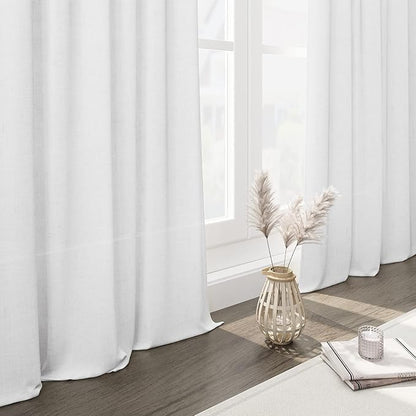 White Linen Curtains38x84 inches Long - Image 5