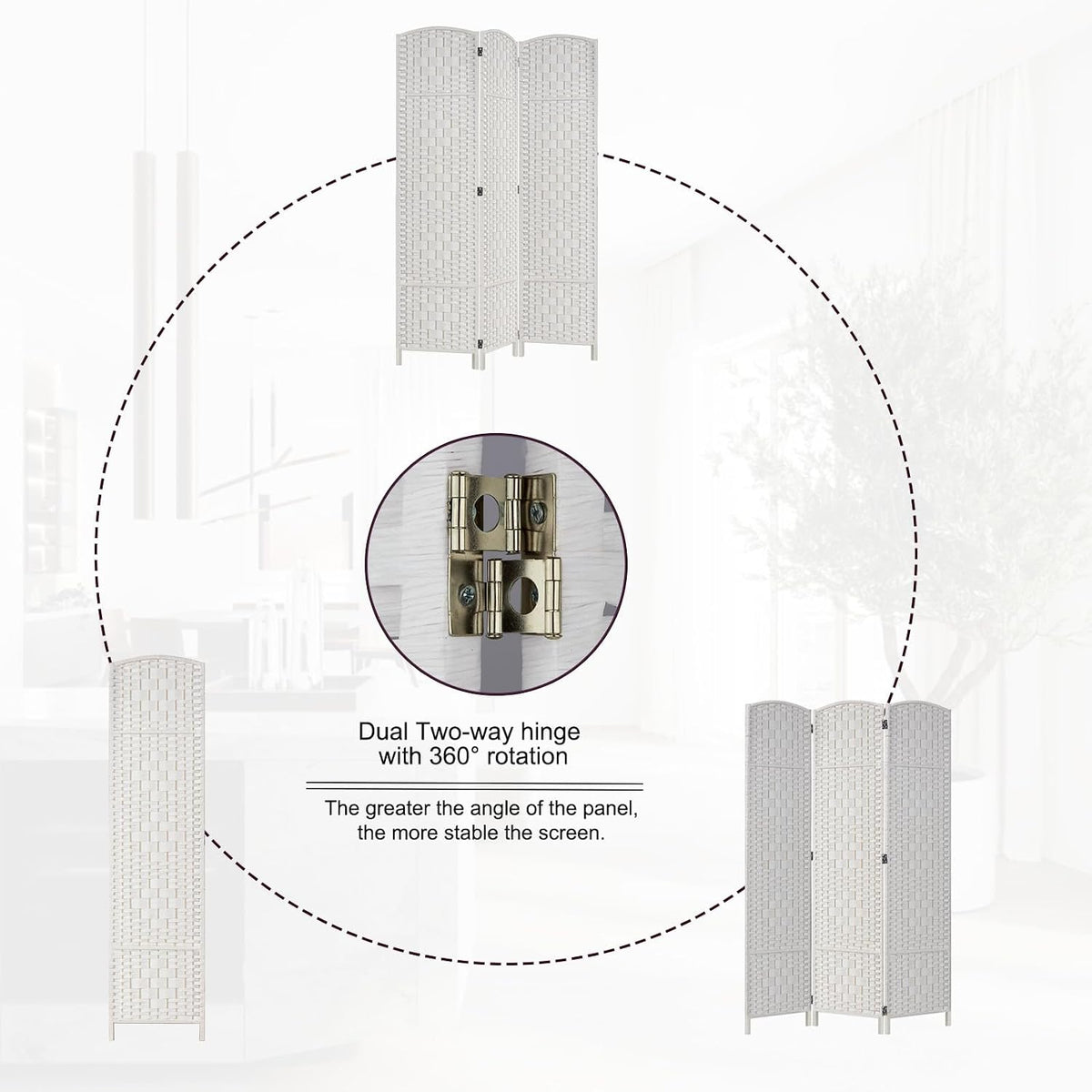 rhf room divider panel,partition room dividers,3panel privacy screen,white, package contents
