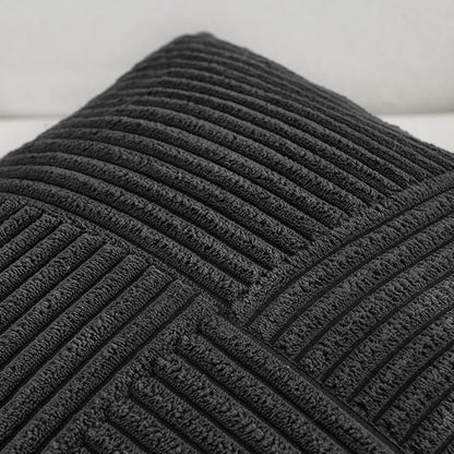 Fancy Homi 2 Packs Black Samll Decorative Throw Pillow Covers 12x12 Inch - Image 3