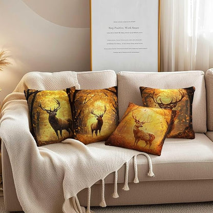 Throw Pillow Covers for Couch or Bed | 18x18 Set of 4 Pillow Cases for Fall or - Image 2