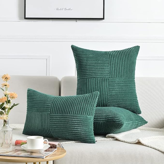 Fancy Homi 2 Packs Teal Samll Decorative Throw Pillow Covers 12x12 Inch - Image 6