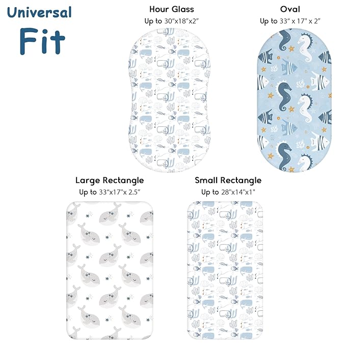 Yoofoss Bassinet Sheets for Baby, Baby Delight, Angelbliss, Soft Breathable - Image 3